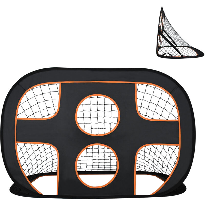 foto del prodotto aufun porta da calcio per bambini, 2 in 1, con borsa per il trasporto e unghie da terra, per interni ed esterni, allenamento calcio 120 x 80 x 80