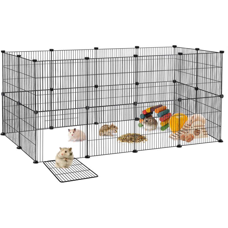 foto del prodotto aufun recinto esterno per conigli in rete metallica con porta, recinto per piccoli animali, recinto per piccoli animali, box per conigli per