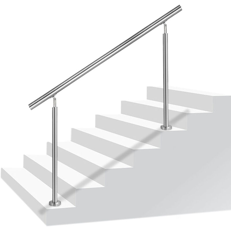 foto del prodotto aufun ringhiera per scale ringhiera per corrimano in acciaio inossidabile per scale, interni ed esterni, balcone, parapetto, argento, lunghezza 