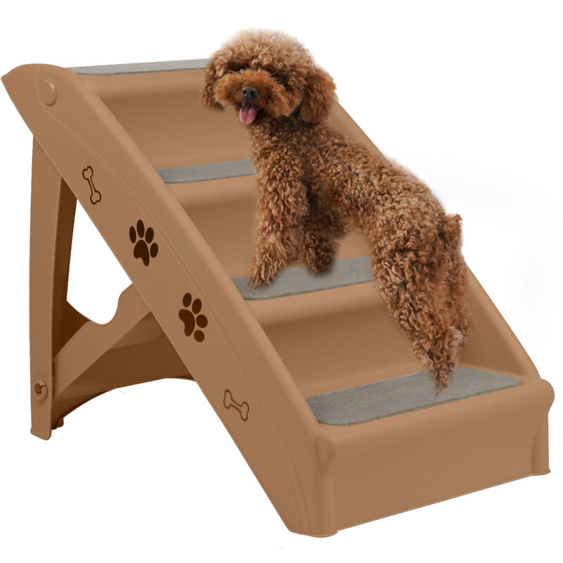 foto del prodotto aufun scalette per cani pieghevole con tappetino antiscivolo scala per animali domestici per cani di piccola e grande, letto o divano, gatto,