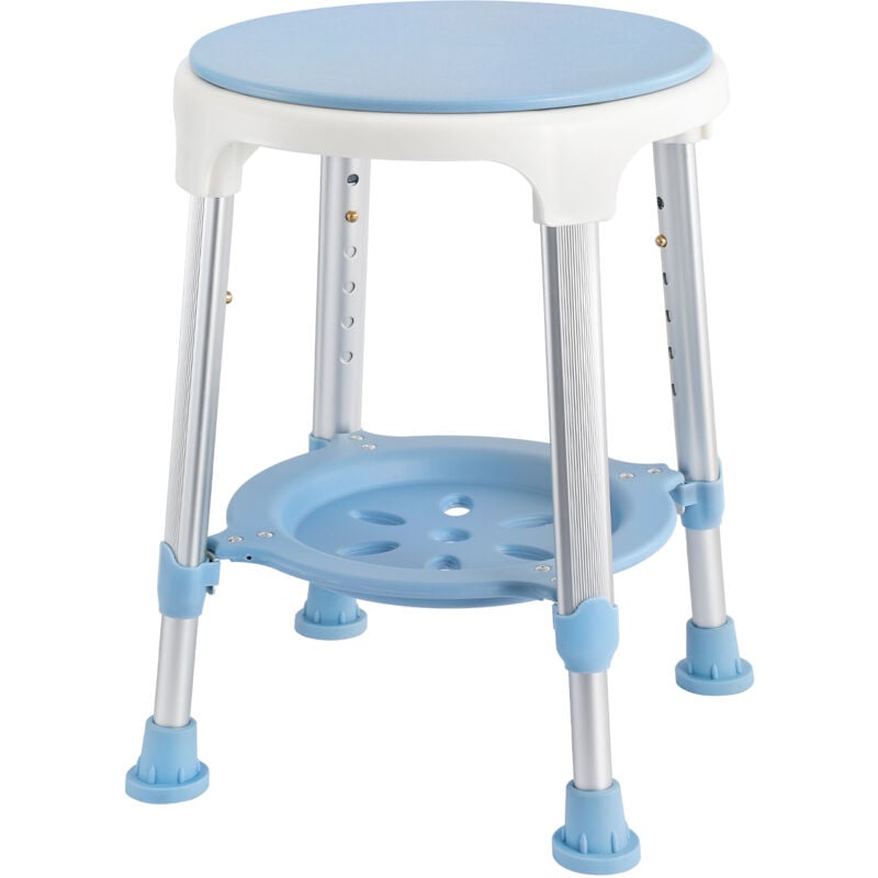 immagine 0 del prodotto aufun sgabello da doccia con vassoio, 42 54 cm, regolabile in altezza e girevole a 360 , antiscivolo, in alluminio e plastica per anziani, donne