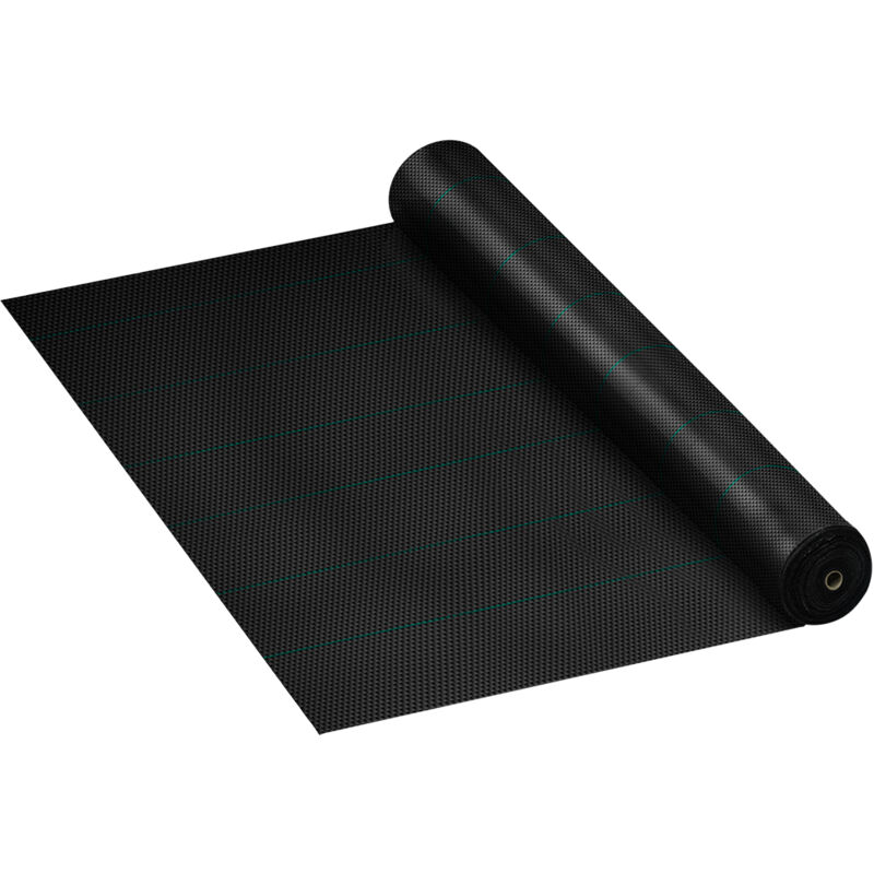 foto del prodotto aufun telo nero pacciamatura 2 m x 10 m, resistente alle erbacce, 100 g m , per orto, serra, giardino nero
