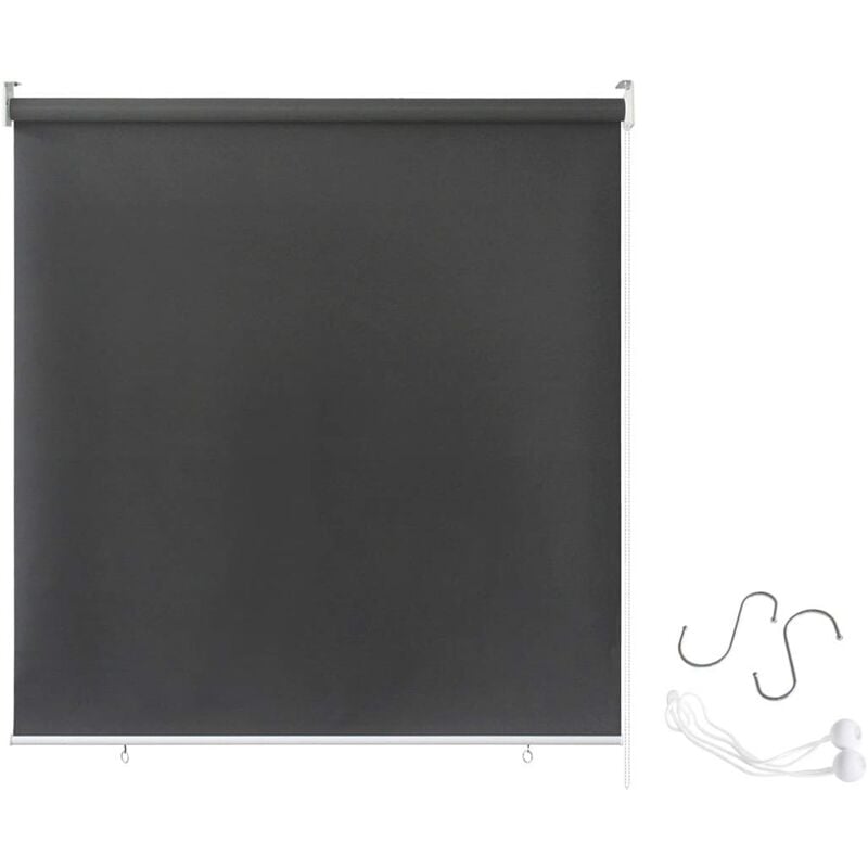 foto del prodotto aufun tenda da sole a rullo per esterno balcone tende verticali, resistente alle intemperie, anti uv, protezione solare per finestre e porte, 140 x