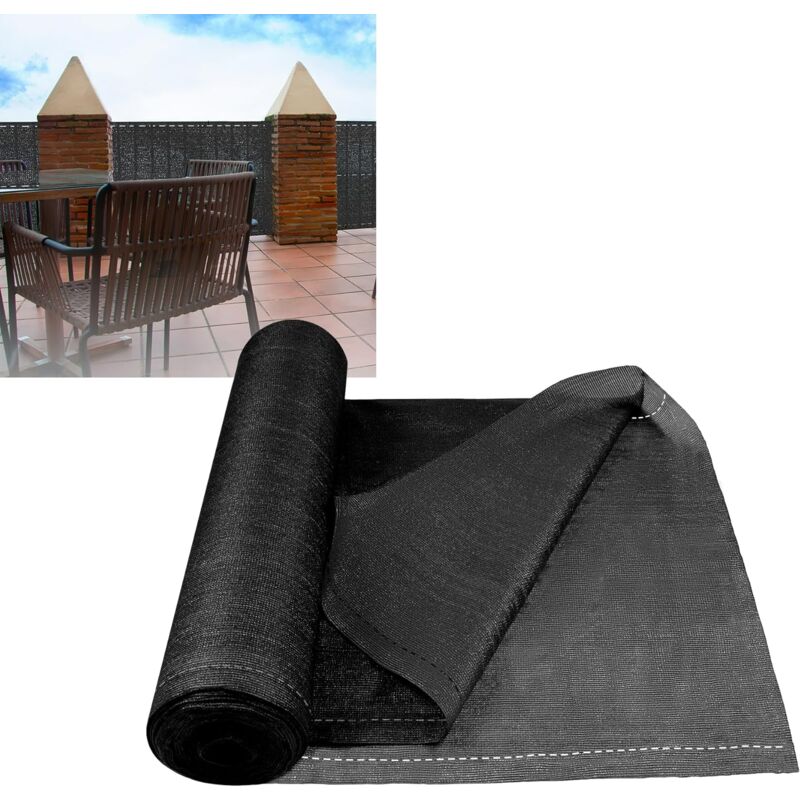 foto del prodotto aufun tessuto ombreggiante per recinzioni, schermatura hdpe 150 g m , schermo tennis con fascette, per recinzioni e ringhiere, antracite 1,2x10m