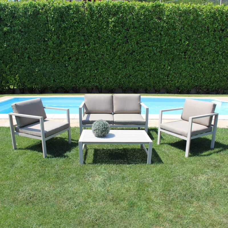 foto del prodotto aulus salotto da giardino in alluminio 4 posti