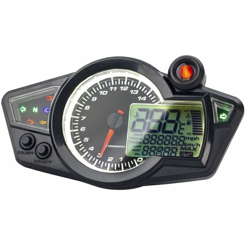 foto del prodotto aumenta le prestazioni della tua moto con il tachimetro digitale lcd da 12 v e 14.000 giri min ideale per i contagiri ps250 a 1, 2 e 4 cilindri