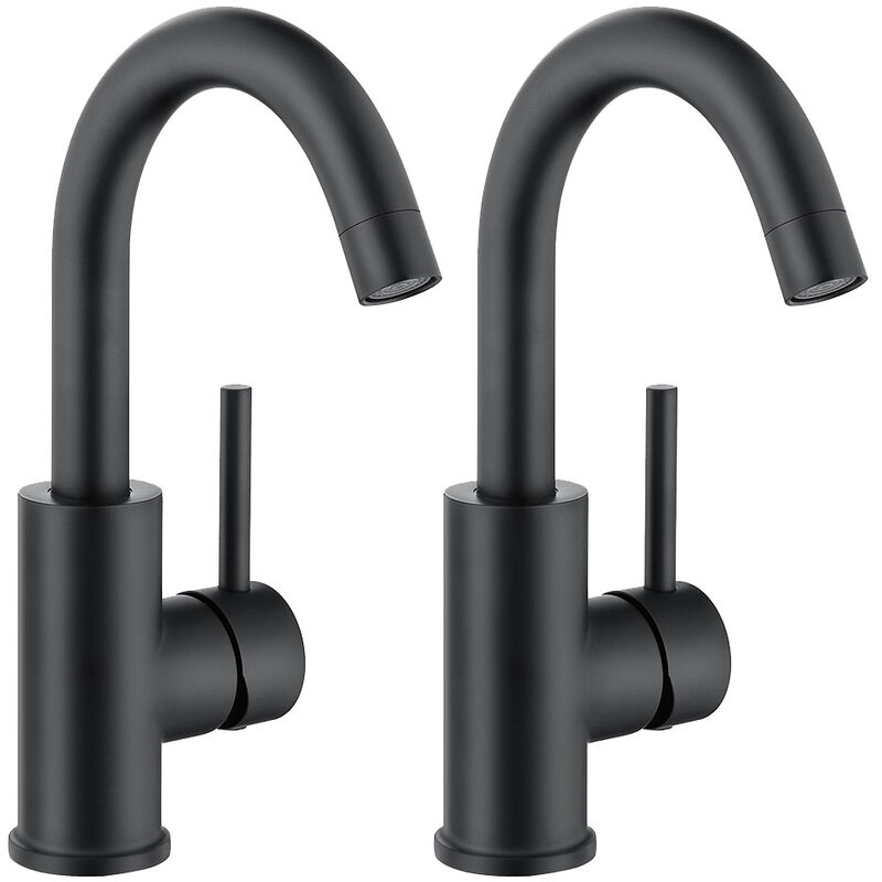 foto del prodotto auralum 2 x rubinetto lavabo girevole a 360 miscelatore monocomando per bagno con aeratore rimovibile, rubinetto lavabo dell acqua calda e fredda,
