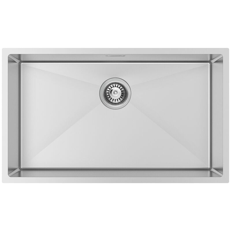 foto del prodotto auralum lavello cucina 1 vasca 70 x 44 cm lavandino lavello incasso in acciaio inox con troppopieno e sifone, senza piombo, protezione ambientale