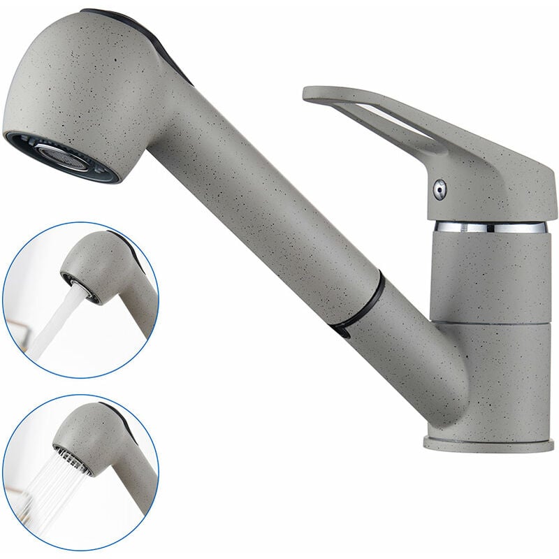 foto del prodotto auralum max auralum eo rubinetto cucina con doccetta estraibile 70cm, rubinetti per lavello con girevole a 360 , miscelatore monocomando cucina in