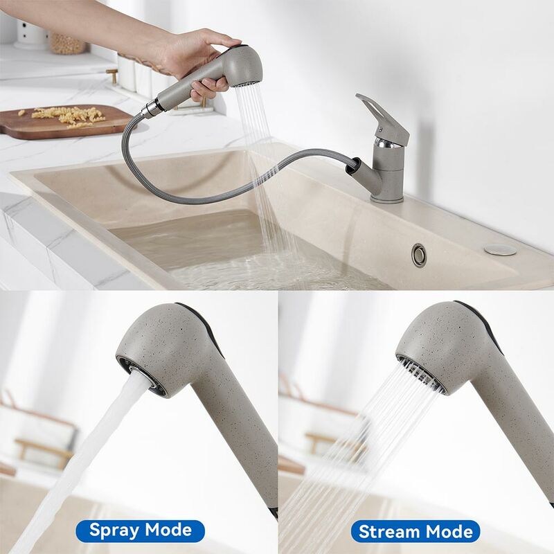 foto del prodotto auralum max estraibile rubinetto cucina in ottone, auralum rubinetto da cucina con doccetta estraibile fino a 70cm, girevole a 360 miscelatore