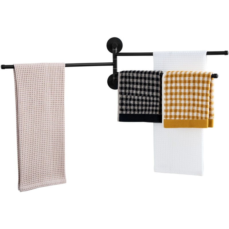 foto del prodotto auralum max portasciugamani da bagno orientabile in acciaio inox a 3 bracci per montaggio a parete, portasciugamani da 40 cm per cucina, wc,