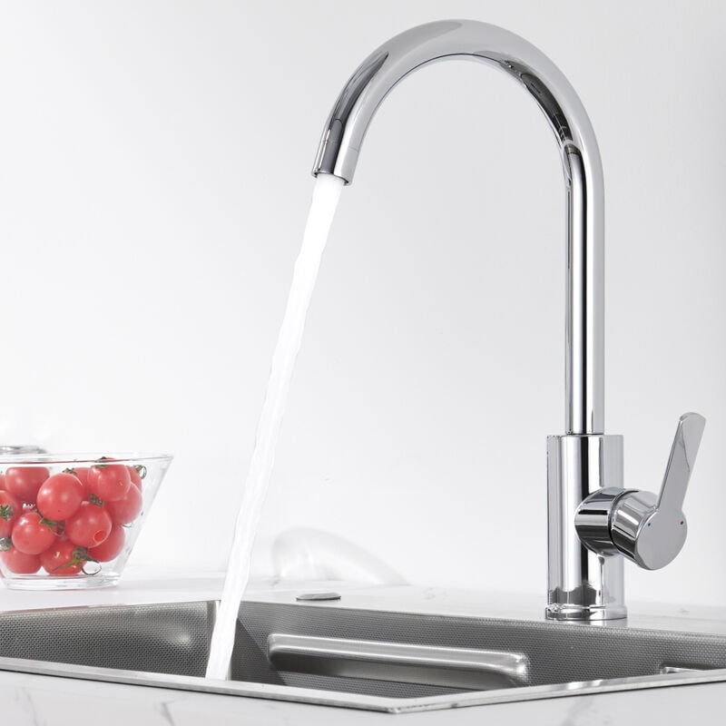 foto del prodotto auralum max rubinetto da cucina, rubinetto da cucina ad alta pressione girevole a 360 , miscelatore da cucina in acciaio inox, rubinetto per