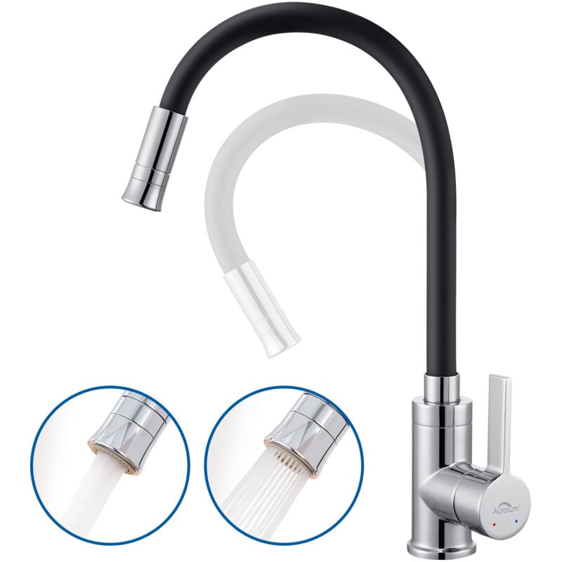foto del prodotto auralum max rubinetto lavello cucina flessibile con 2 modalit , auralum rubinetto cucina con beccuccio flessibile, girevole a 360 miscelatore