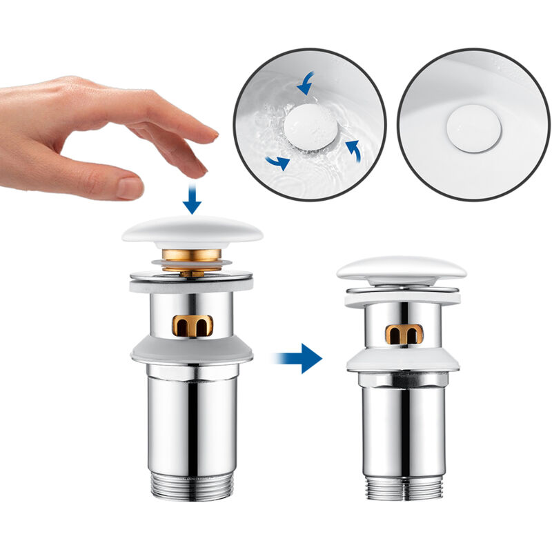 foto del prodotto auralum max set di scarico per lavabo con troppopieno valvola di scarico con valvola pop up per lavabo set di scarico per lavabo universale da