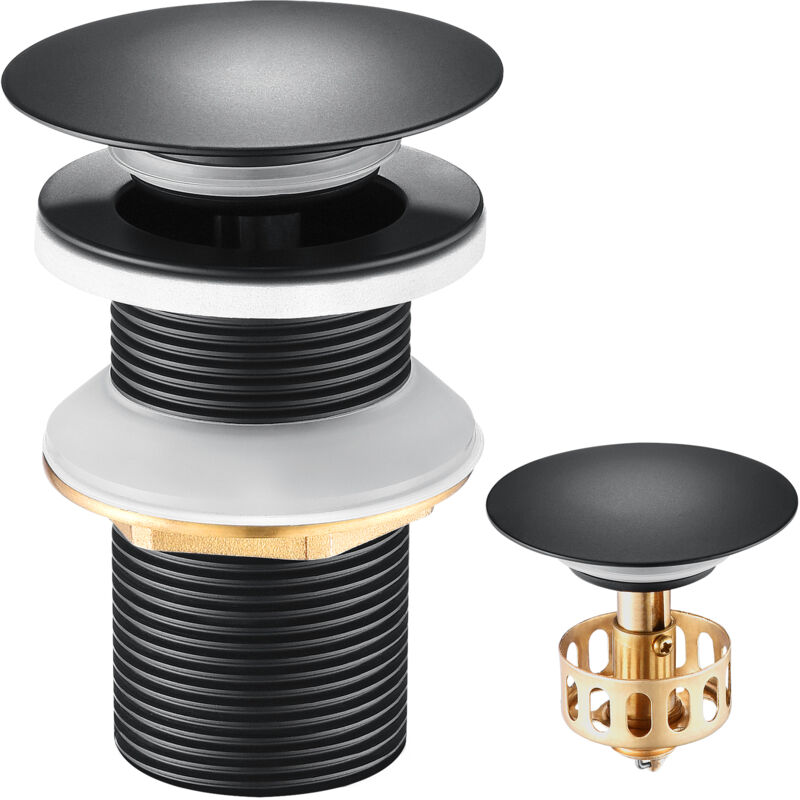 foto del prodotto auralum max tappo di scarico lavabo pop up senza troppo pieno,tappo di scarico con cestello filtro,scarico scarico in ottone acciaio inox per