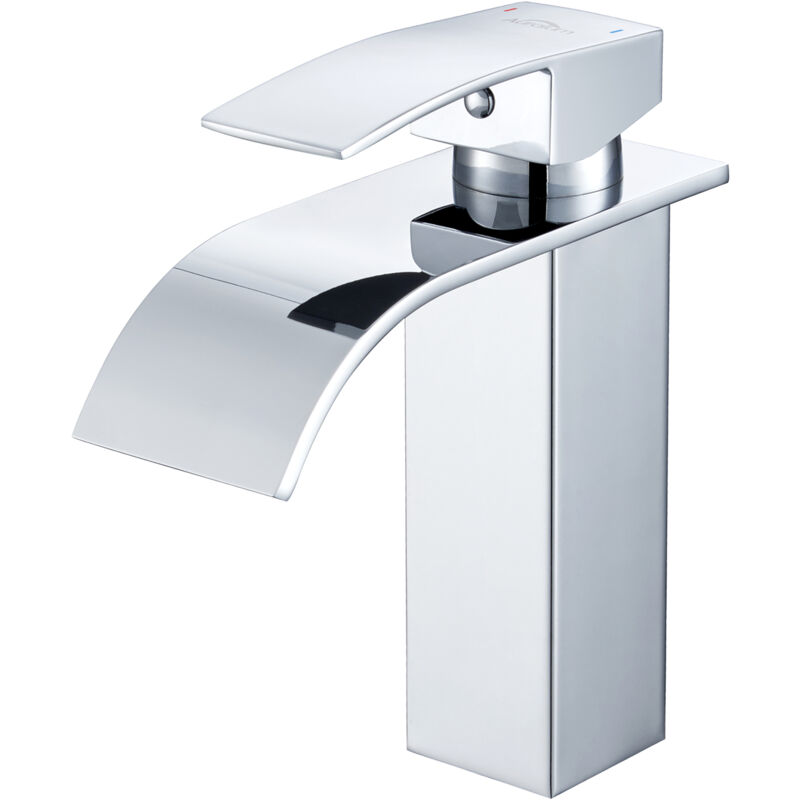 foto del prodotto auralum rubinetto a cascata ad alta pressione rubinetto miscelatore bagno miscelatore monocomando per bagno, cromo