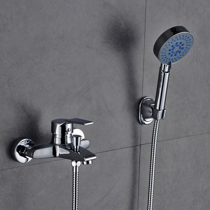 foto del prodotto auralum rubinetto vasca bagno rubinetti per bagno miscelatore con doccetta doccia a funzioni, sistema doccia a parete da 1,5 m tubo flessibile in
