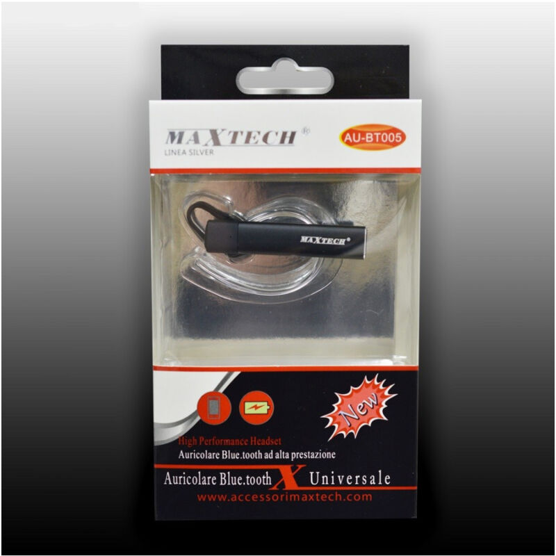 foto del prodotto auricolare bluetooth universale ad alta prestazione per smartphone au bt005 maxtech