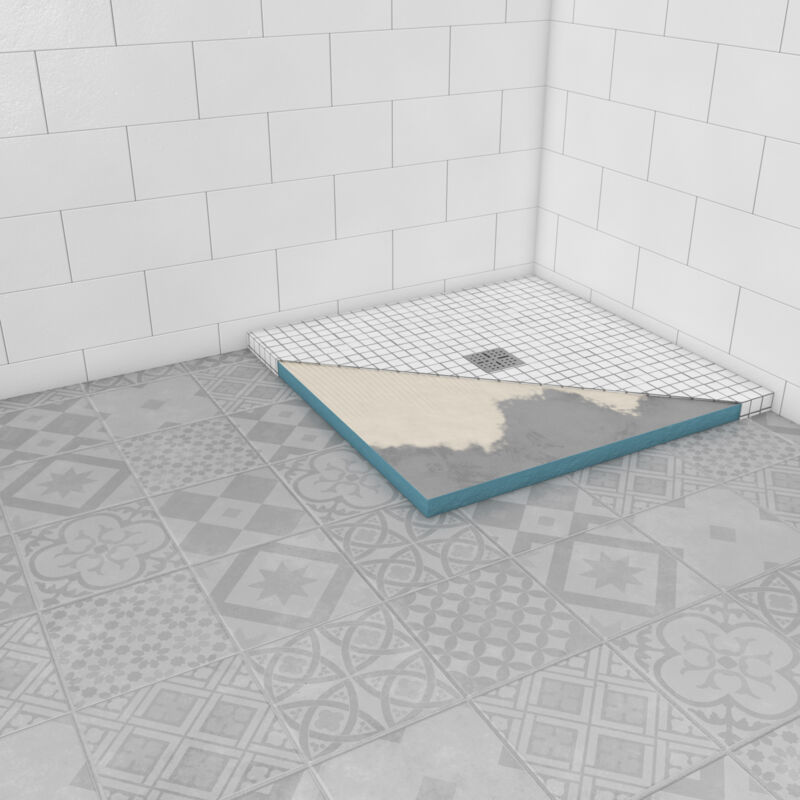 foto del prodotto aurlane bac doccia ricevitore con tavolo 90x90cm screen personalizzato piovoso 90 per doccia italiana