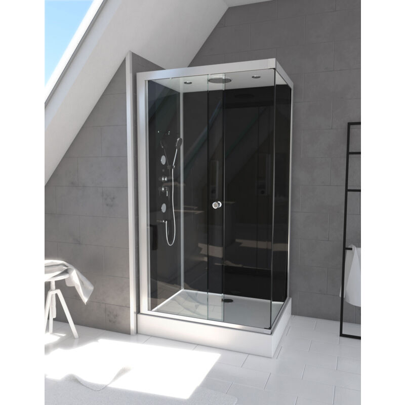 foto del prodotto aurlane cabina doccia rettangolare 110x80x215cm raven