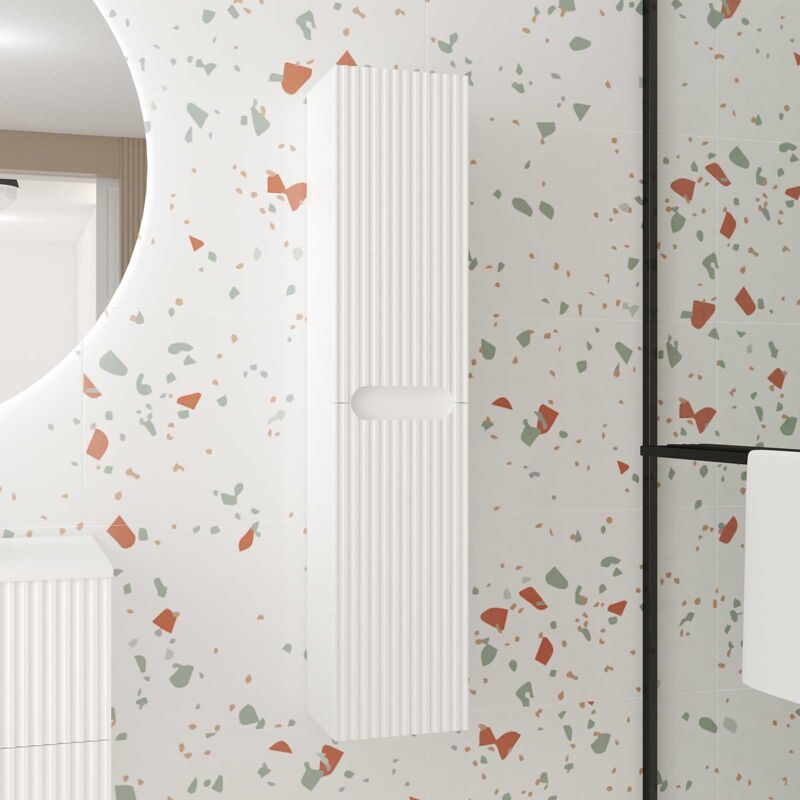 foto del prodotto aurlane colonna sospesa per bagno in bianco neve altezza 120 cm 2 ante leon