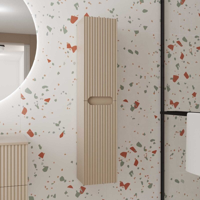 foto del prodotto aurlane colonna sospesa per bagno marrone glac altezza 120 cm 2 ante leon