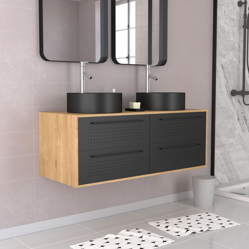 foto del prodotto aurlane confezione mobile da bagno a 4 cassetti 2 round uby 120 cm
