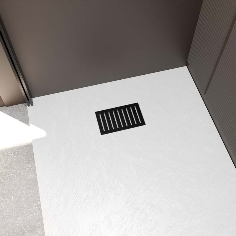 foto del prodotto aurlane griglia scanalata in acciaio inox nero opaco per piatto doccia 20.15x12.3x0.55cm