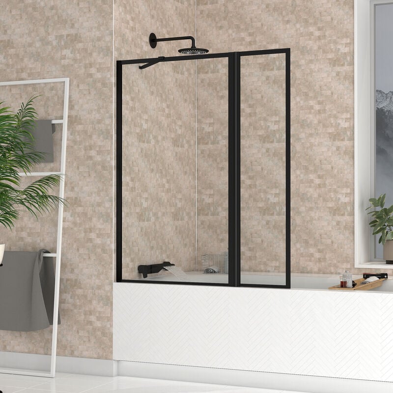 foto del prodotto aurlane parete vasca 2 pannelli 70 30x130 cm nero opaco dark contouring screen