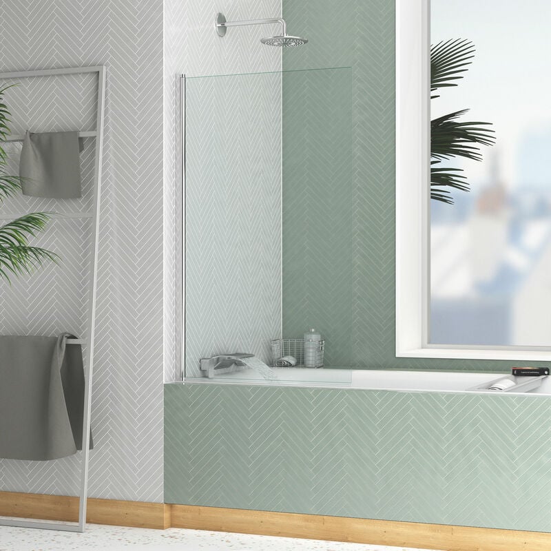 foto del prodotto aurlane parete vasca ribaltabile 70x120cm profilo finitura cromo vetro temperato 4mm elementary