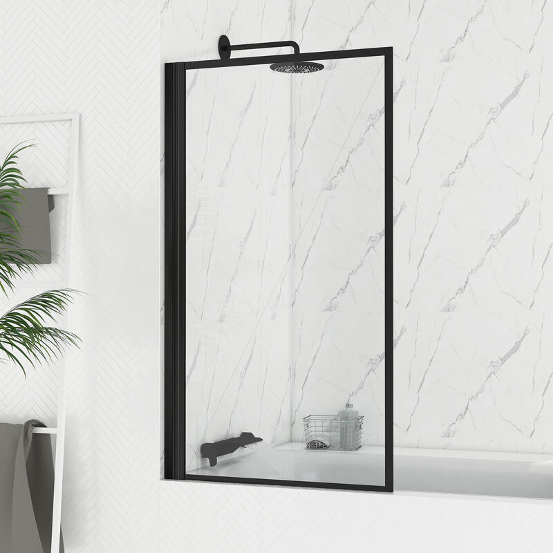 foto del prodotto aurlane parete vasca ribaltabile 80x140cm nero opaco dark contouring screen