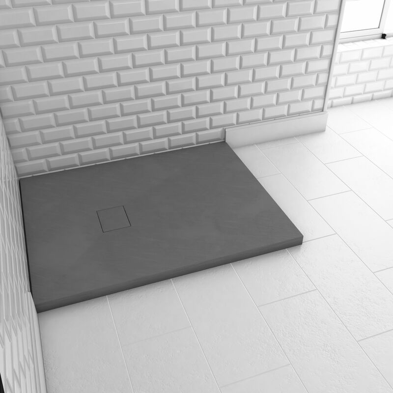 foto del prodotto aurlane piatto doccia compositi smc finitura in ardesia grigia 70x90cm rock 2 grigio 70
