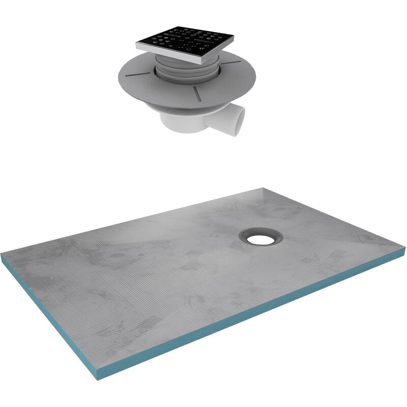 foto del prodotto aurlane piatto doccia da rivestire 90x140 cm con scarico orizzontale griglia nera