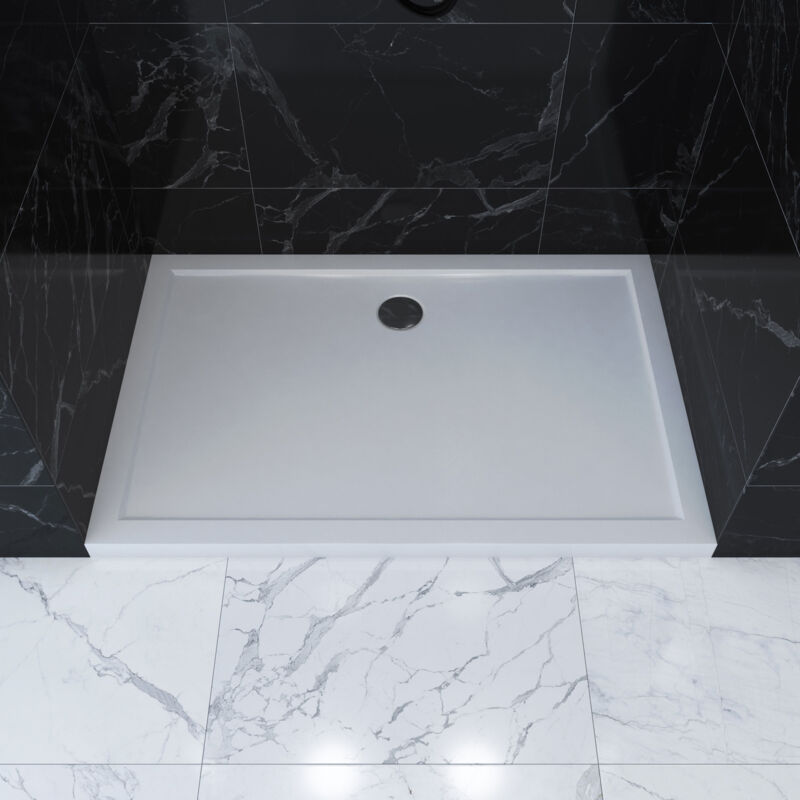 foto del prodotto aurlane piatto doccia extra piatto in acrilico bianco rettangolare 120x80 cm piatto doccia