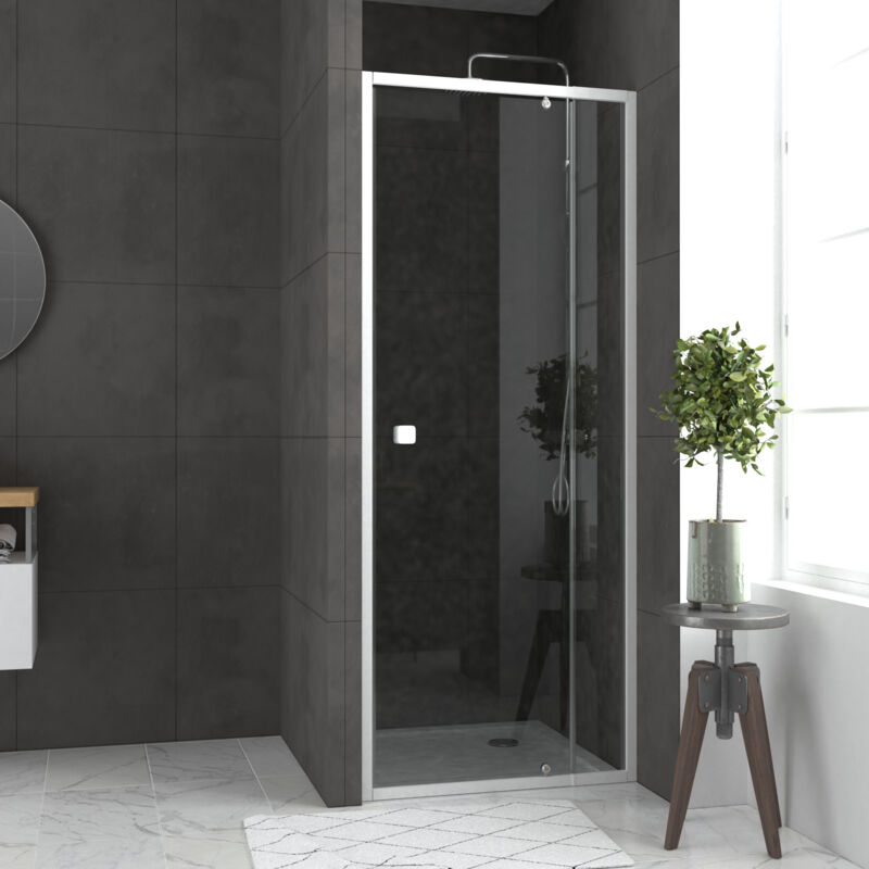 foto del prodotto aurlane porta doccia pivotante bianca da 78 a 90x185 cm piatto doccia 90x90 whity pivot