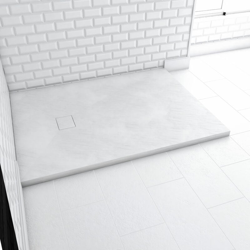 foto del prodotto aurlane ricevitore per installare materiali compositi smc finitura in ardesia bianca opaca 90x120 cm rock 2 bianco