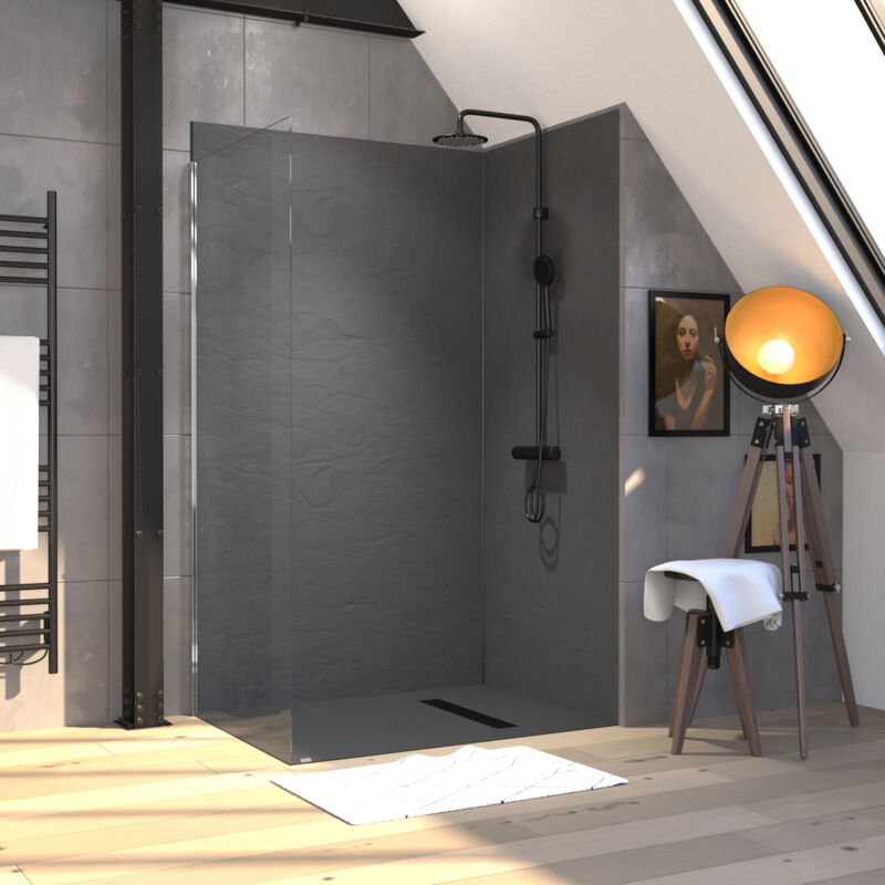 foto del prodotto aurlane ritorno per parete doccia walk in 80x200 cm vetro trasparente 8 mm