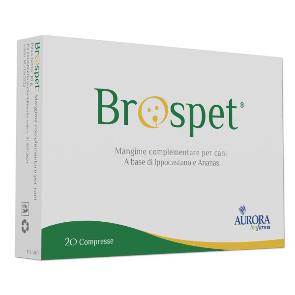 foto del prodotto aurora biofarma brospet compresse cane e gatto 20 compresse 1 ordine scegli lo sconto bzr5 bzr20 200 punti fedelt integratori per cani