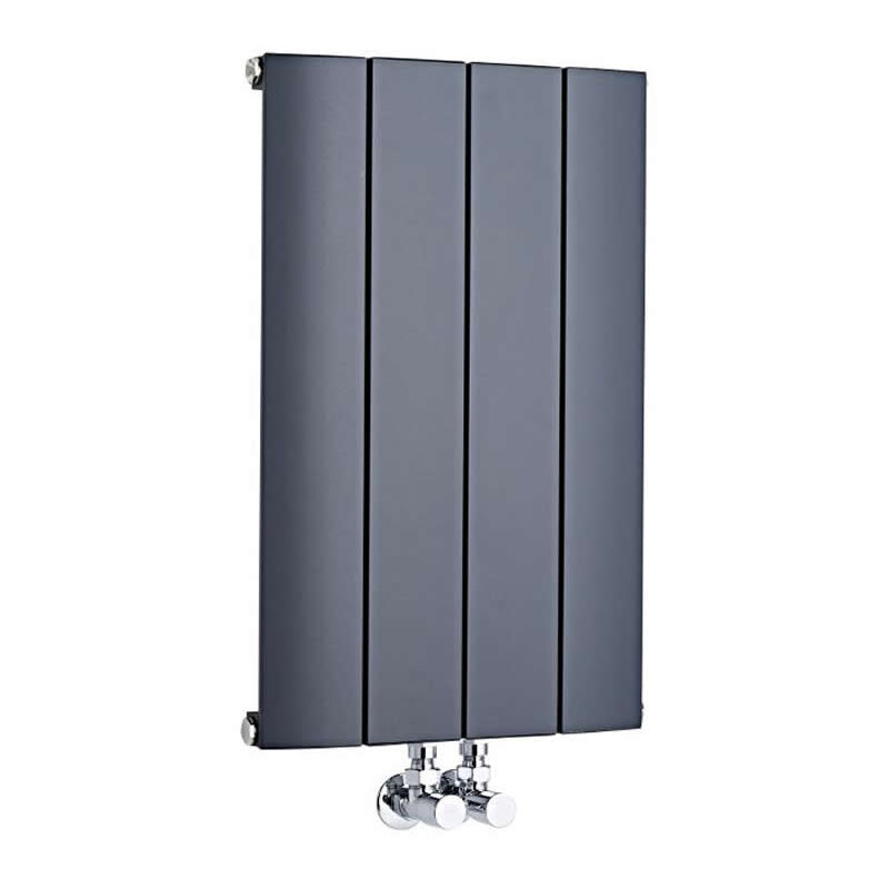 foto del prodotto aurora radiatore di design orizzontale 600mm x 375mm antracite con attacco centrale hudson reed