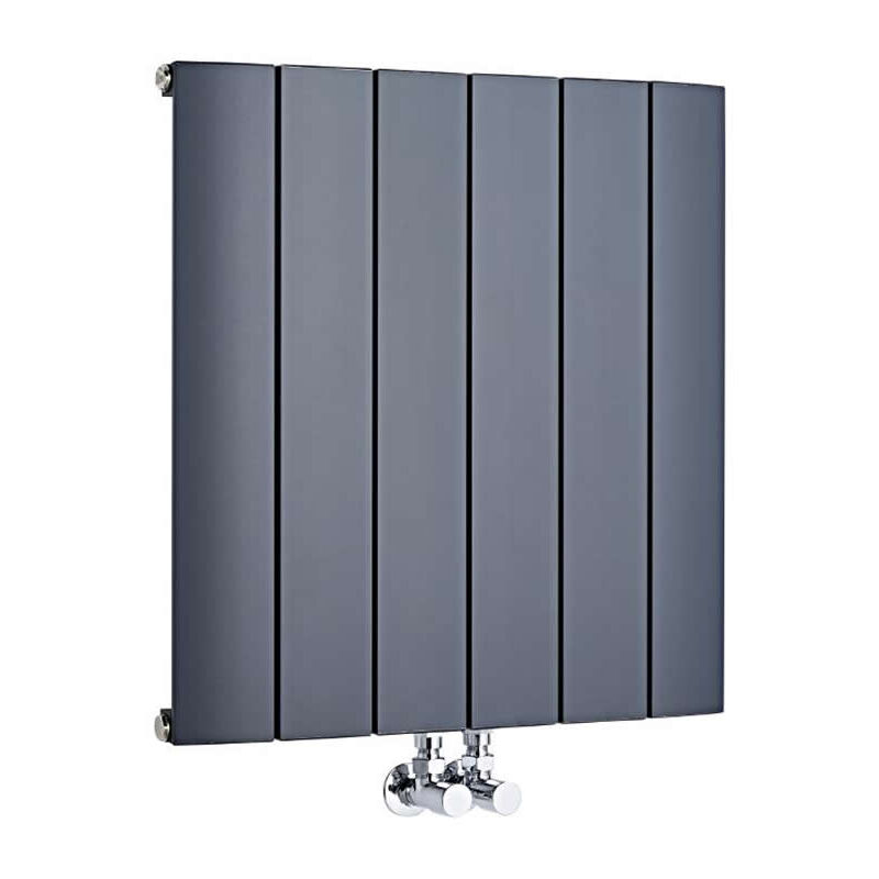 foto del prodotto aurora radiatore di design orizzontale 600mm x 565mm antracite con attacco centrale hudson reed