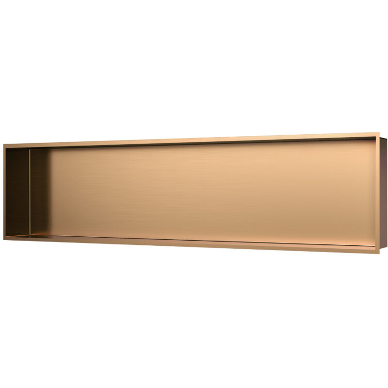 foto del prodotto aurum nicchia per doccia da incasso, acciaio inox 304, 120x28x10cm, pvd rame spazzolato sataurn12128brg swiss aqua technologies