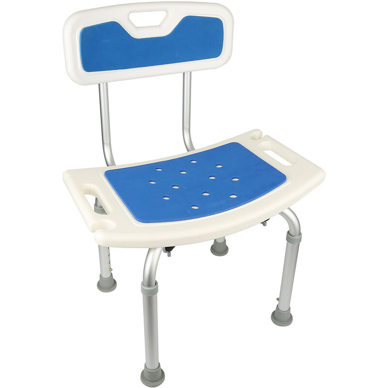 foto del prodotto ausilio sedia da doccia per anziani disabili altezza regolabile haloyo 51x26x71 83cm,blu