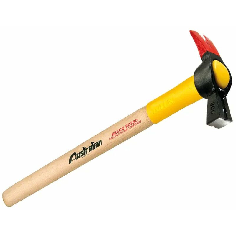 foto del prodotto australian martello becco rosso per carpentiere con calamita e manico in legno mix 300 gr 450 mm