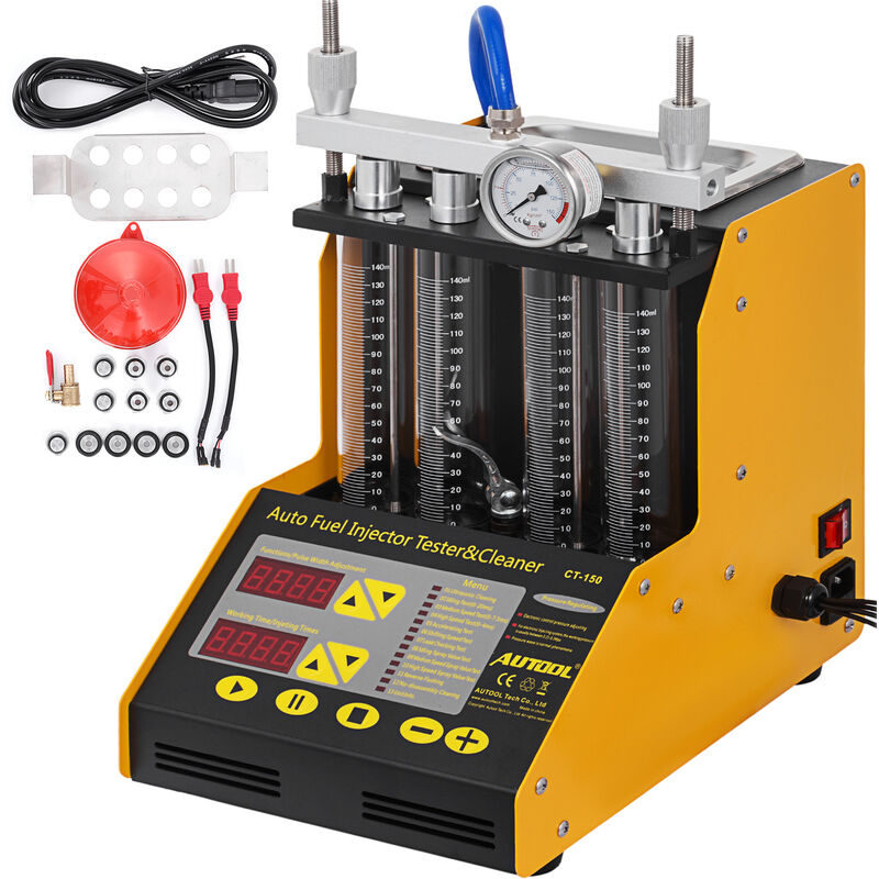 foto del prodotto auto cleaner tester per iniettori di carburante 6 cilindri utensili per la pulizia ad ultrasuoni benzina ct200 vevor