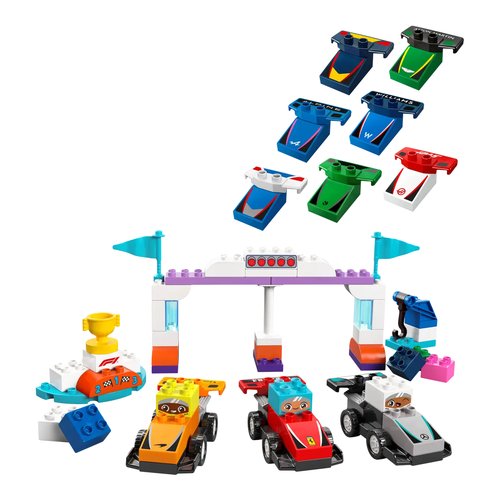 foto del prodotto auto da corsa e piloti team f1 lego 10445 duplo formula1