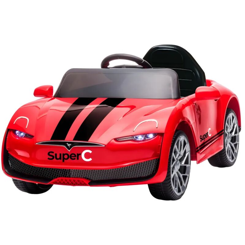 foto del prodotto auto elettrica bambini 12v super c rossa con luci led e telecomando