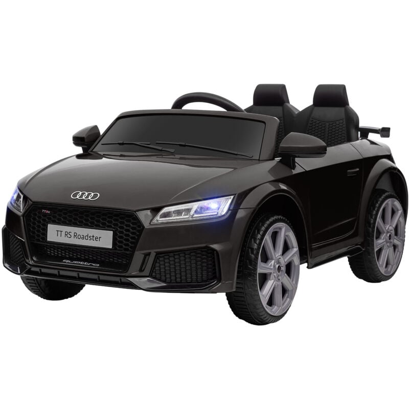 foto del prodotto auto elettrica bambini 3 5 anni audi tt con fari led e telecomando nero homcom