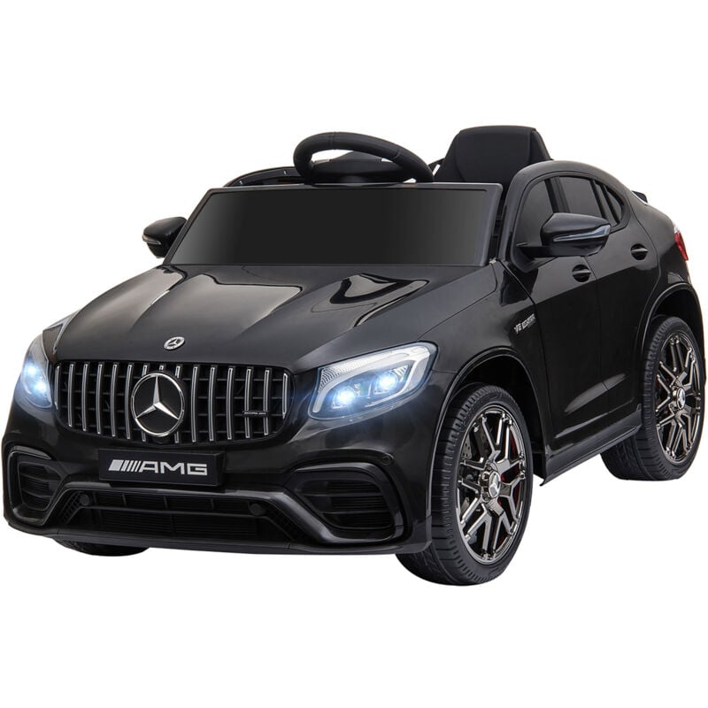 foto del prodotto auto elettrica bambini 3 5 anni mercedes con telecomando e cintura, nera homcom