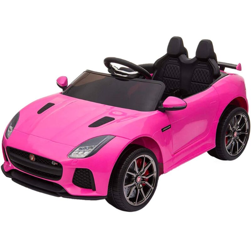 foto del prodotto auto elettrica per bambini jaguar f type svr 12v sedile in pelle rosa
