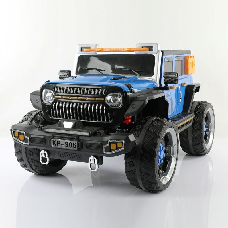 foto del prodotto auto elettrica per bambini macchina suv jeep 2 posti 4wd 12v con telecomando usb mp3 blu